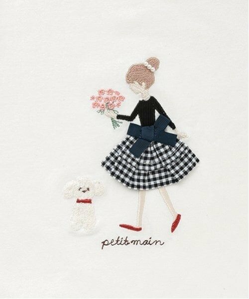 petit main / プティマイン Tシャツ | 【リンク】girlアップリケ長T(ジュニア) | 詳細8