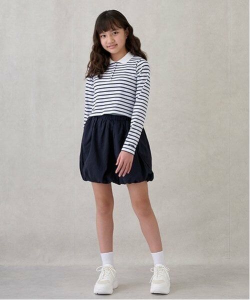 petit main / プティマイン その他トップス | 【リンク】衿ロンTバルーンスカートセット(ジュニア)（マルチ）