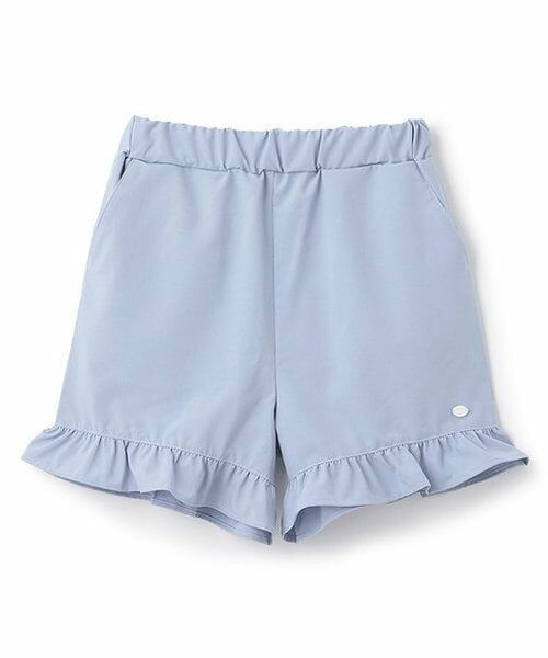 petit main / プティマイン ショート・ハーフ・半端丈パンツ | 【水陸両用/リンク】フリルショートパンツ(ジュニア)（ライト ブルー）