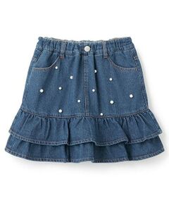 petit main / プティマイン ミニ・ひざ丈スカート | 【リンク】パールデニムスカパン(ジュニア)