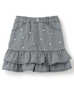 petit main / プティマイン ミニ・ひざ丈スカート | 【リンク】パールデニムスカパン(ジュニア)