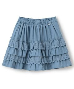 petit main / プティマイン ミニ・ひざ丈スカート | 【リンク】レースフリルスカート(ジュニア)