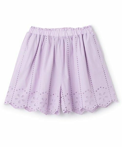 petit main / プティマイン ショート・ハーフ・半端丈パンツ | 【リンク】レースキュロット(ジュニア)（ラベンダー）