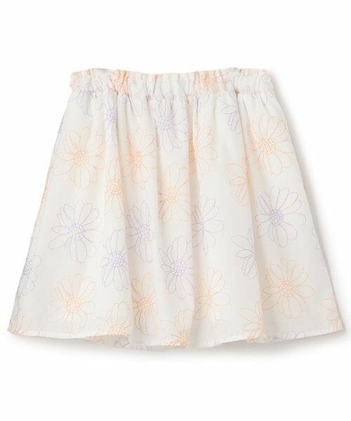 petit main / プティマイン ミニ・ひざ丈スカート | 【リンク】花刺しゅうスカート(ジュニア)（アイボリー）