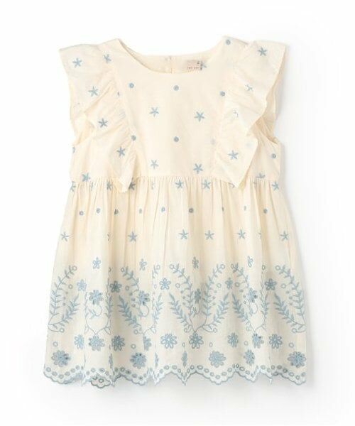 petit main / プティマイン Tシャツ | 【リンク】インド綿オーバーレースチュニック(ジュニア)（生成）