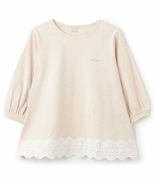 petit main / プティマイン Tシャツ | 【リンク】レースAラインTシャツ(ジュニア)（薄ベージュ）