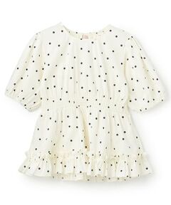 petit main / プティマイン Tシャツ | 【リンク】パフスリーブ柄チュニック(ジュニア)