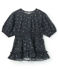 petit main / プティマイン Tシャツ | 【リンク】パフスリーブ柄チュニック(ジュニア)