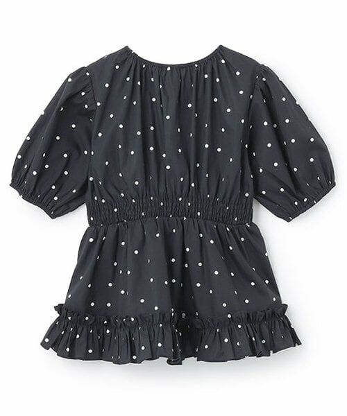 petit main / プティマイン Tシャツ | 【リンク】パフスリーブ柄チュニック(ジュニア) | 詳細1