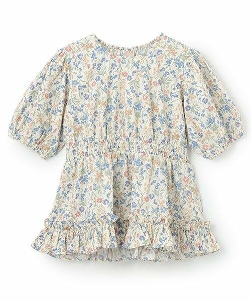 petit main / プティマイン Tシャツ | 【リンク】パフスリーブ柄チュニック(ジュニア)（マルチ）