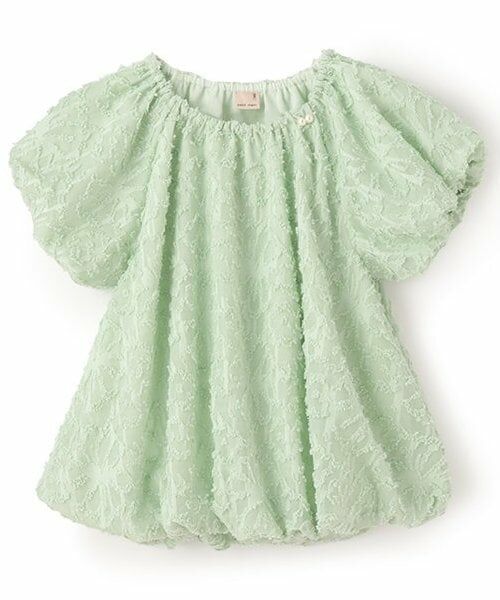 petit main / プティマイン シャツ・ブラウス | 【リンク】ジャガードバルーンブラウス(ジュニア)（ライト グリーン）