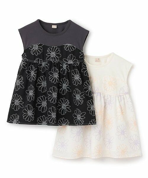 petit main / プティマイン Tシャツ | 【リンク】お花刺しゅうドッキングT(ジュニア) | 詳細7