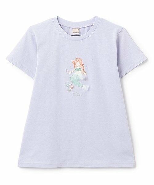 petit main / プティマイン Tシャツ | 【防汚/リンク】キラキラモチーフTシャツ(ジュニア)（ラベンダー）