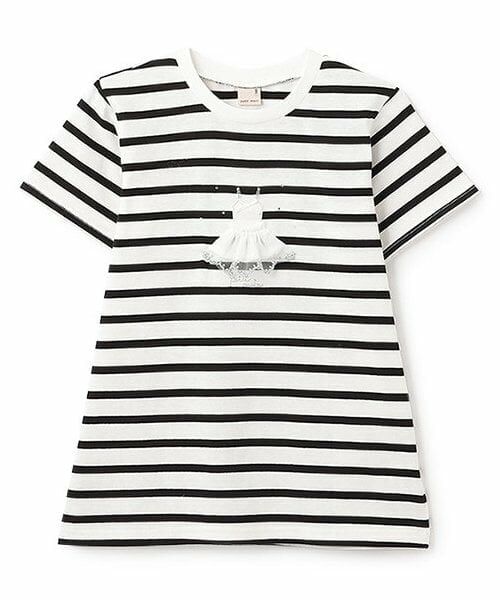 petit main / プティマイン Tシャツ | 【防汚/リンク】キラキラモチーフTシャツ(ジュニア)（黒）