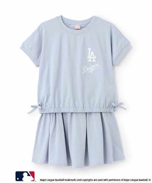 petit main / プティマイン ミニ丈・ひざ丈ワンピース | 【MLB/リンク】カットソーセットアップ（ブルー）