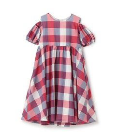 petit main / プティマイン ミニ丈・ひざ丈ワンピース | 【リンク】肩あきチェックワンピース(ジュニア)