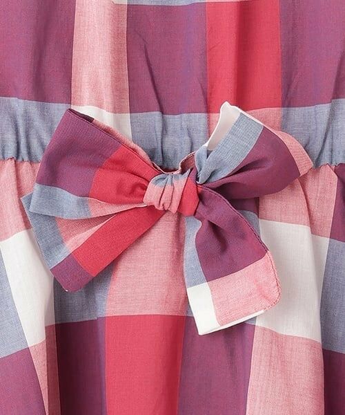 petit main / プティマイン ミニ丈・ひざ丈ワンピース | 【リンク】肩あきチェックワンピース(ジュニア) | 詳細13