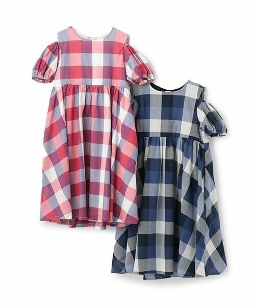 petit main / プティマイン ミニ丈・ひざ丈ワンピース | 【リンク】肩あきチェックワンピース(ジュニア) | 詳細15