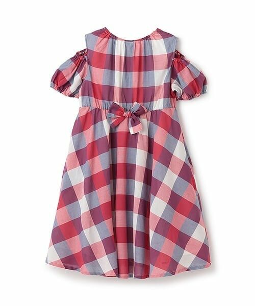 petit main / プティマイン ミニ丈・ひざ丈ワンピース | 【リンク】肩あきチェックワンピース(ジュニア) | 詳細7