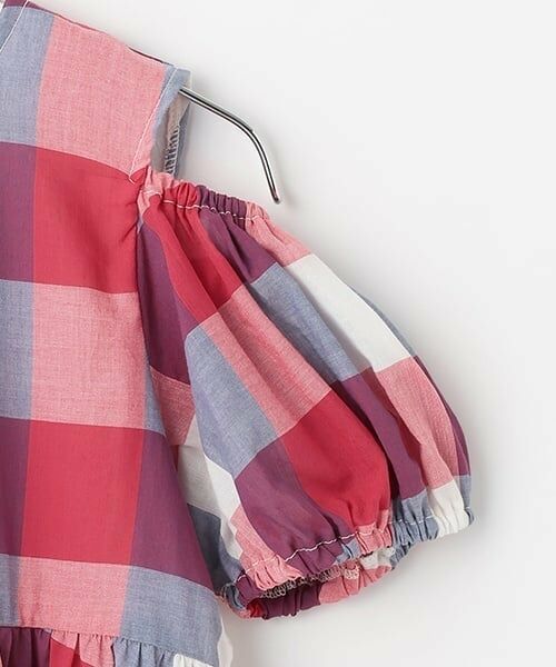 petit main / プティマイン ミニ丈・ひざ丈ワンピース | 【リンク】肩あきチェックワンピース(ジュニア) | 詳細9