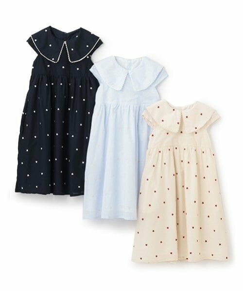 petit main / プティマイン ミニ丈・ひざ丈ワンピース | 【リンク】ハート刺しゅうワンピース(ジュニア) | 詳細12