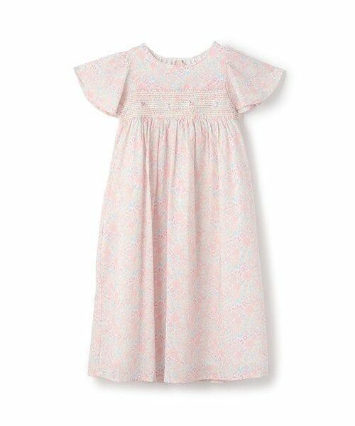 petit main / プティマイン ミニ丈・ひざ丈ワンピース | 【リンク】スモッキングワンピース(ジュニア)（ライト ピンク）