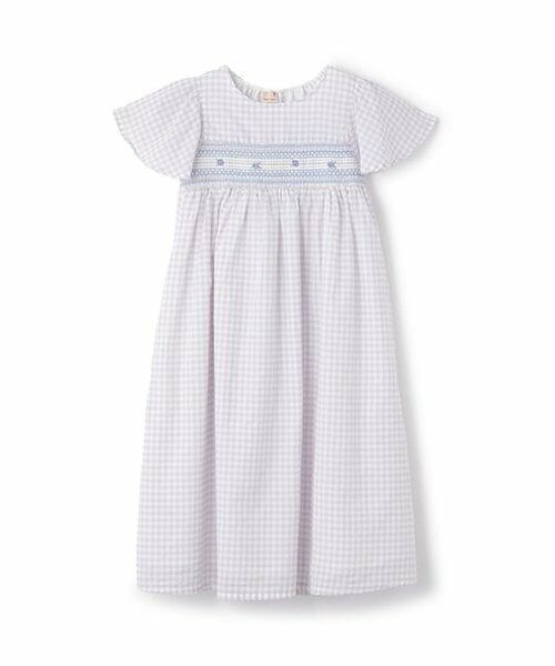 petit main / プティマイン ミニ丈・ひざ丈ワンピース | 【リンク】スモッキングワンピース(ジュニア)（ライト グレー）