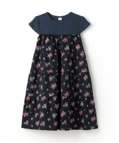 petit main / プティマイン ミニ丈・ひざ丈ワンピース | 【リンク】いちご柄ドッキングワンピース(ジュニア)