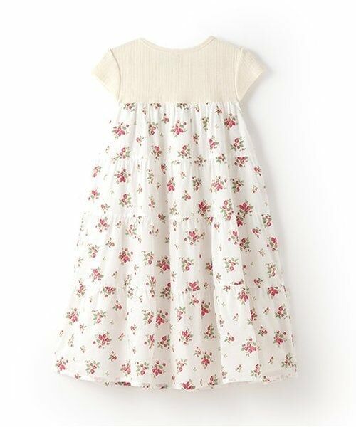 petit main / プティマイン ミニ丈・ひざ丈ワンピース | 【リンク】いちご柄ドッキングワンピース(ジュニア) | 詳細1