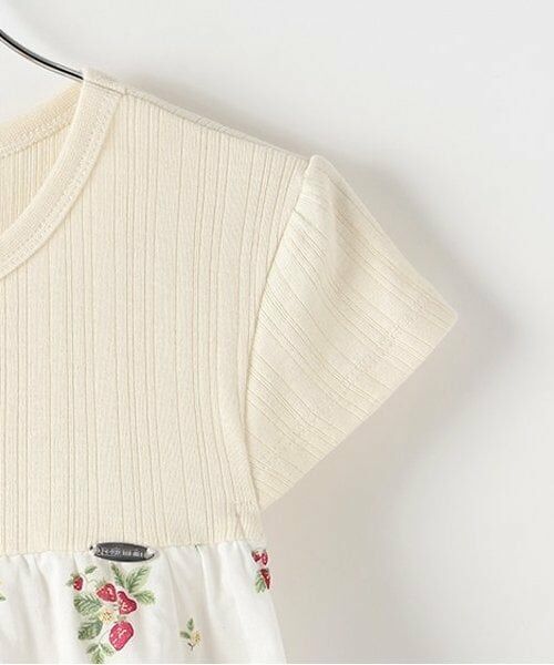 petit main / プティマイン ミニ丈・ひざ丈ワンピース | 【リンク】いちご柄ドッキングワンピース(ジュニア) | 詳細3