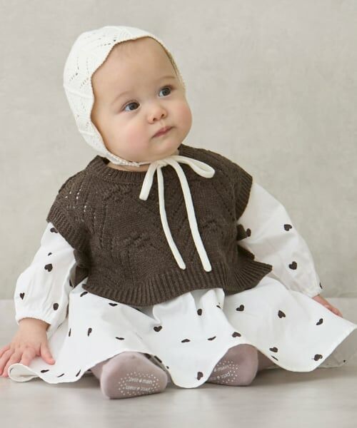 petit main / プティマイン ミニ丈・ひざ丈ワンピース | 【リンク】ベストつきティアードワンピース(ジュニアサイズ) | 詳細12