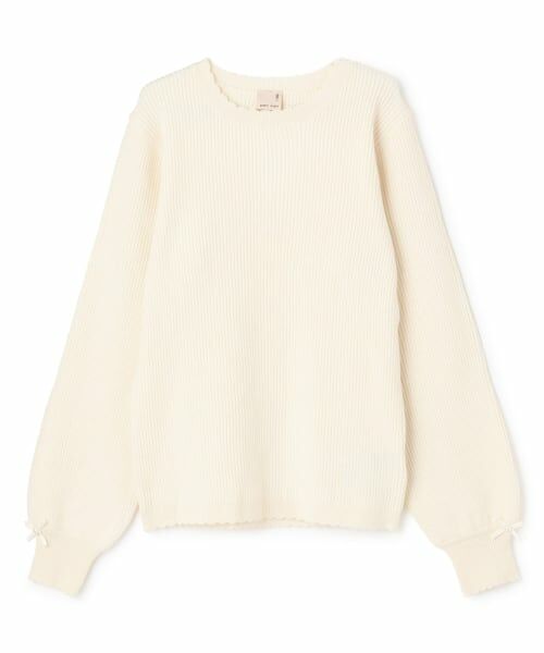 petit main / プティマイン ニット・セーター | 【リンク/フワもちっと】リブニット(ジュニアサイズ)（オフ ホワイト）