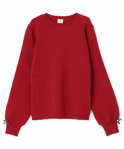 petit main / プティマイン ニット・セーター | 【リンク/フワもちっと】リブニット(ジュニアサイズ)（赤）