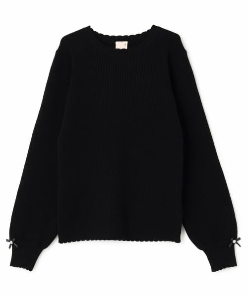 petit main / プティマイン ニット・セーター | 【リンク/フワもちっと】リブニット(ジュニアサイズ)（黒）