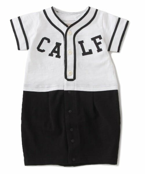 petit main / プティマイン ロンパース | ユニフォーム風2WAYオール（オフ ホワイト）
