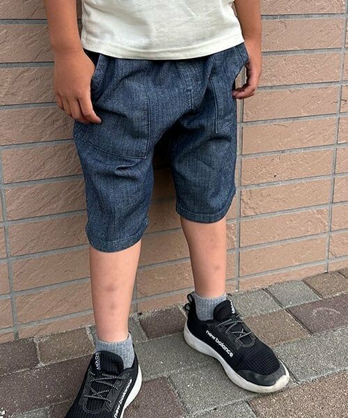 petit main / プティマイン ショート・ハーフ・半端丈パンツ | 【WEB限定】デニムベイカーハーフパンツ | 詳細10