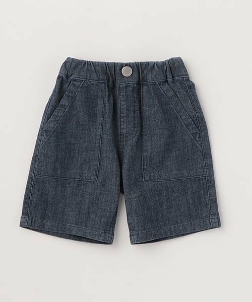 petit main / プティマイン ショート・ハーフ・半端丈パンツ | 【WEB限定】デニムベイカーハーフパンツ（紺）