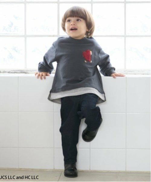 petit main / プティマイン その他パンツ | デニム風タックテーパードパンツ | 詳細1