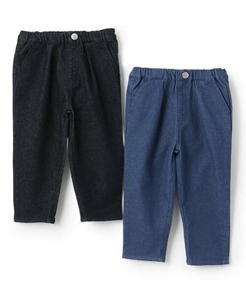 petit main / プティマイン その他パンツ | デニム風タックテーパードパンツ | 詳細12