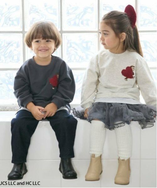 petit main / プティマイン その他パンツ | デニム風タックテーパードパンツ | 詳細2