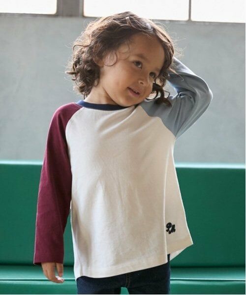 petit main / プティマイン Tシャツ | 【オーガニック】配色ラグランTシャツ | 詳細1