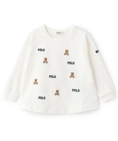 petit main / プティマイン Tシャツ | 【POLO BCS】くま刺しゅう長袖Tシャツ