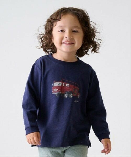 petit main / プティマイン Tシャツ | 【プティプラ】BOYS長袖Tシャツ(紺)