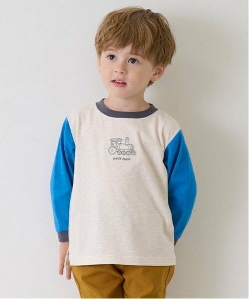 petit main / プティマイン Tシャツ | 【プティプラ】BOYS長袖Tシャツ(ブルー)
