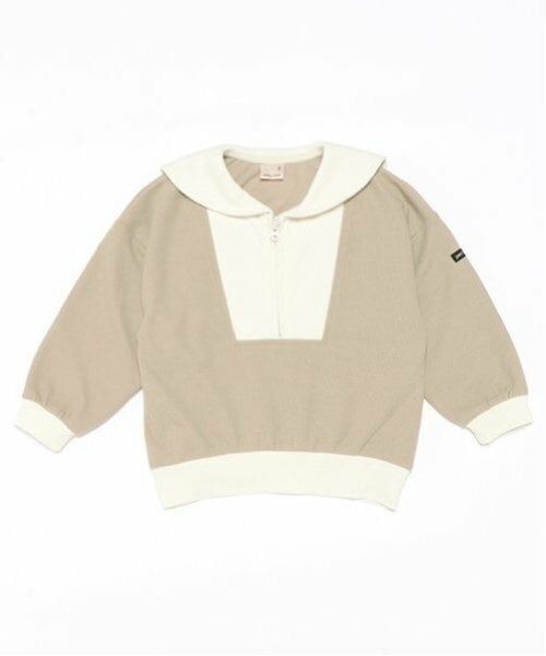 petit main / プティマイン スウェット | セーラー衿プルオーバー（ベージュ）