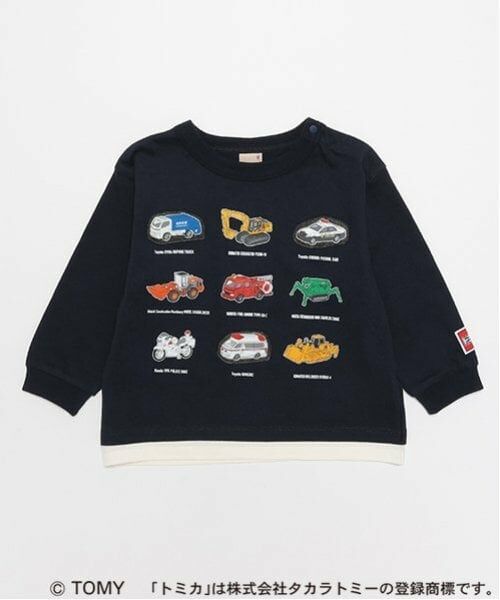 petit main / プティマイン Tシャツ | 【TOMICA】トミカ集合長袖Tシャツ（紺）