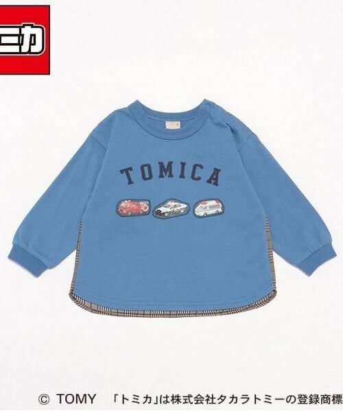 petit main / プティマイン Tシャツ | 【TOMICA】後布帛長袖Tシャツ（ブルー）