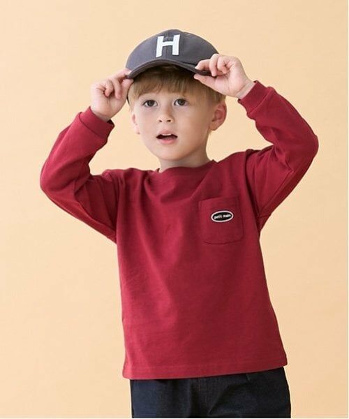 petit main / プティマイン Tシャツ | 【GOODPRICE】無地長袖Tシャツ（赤）