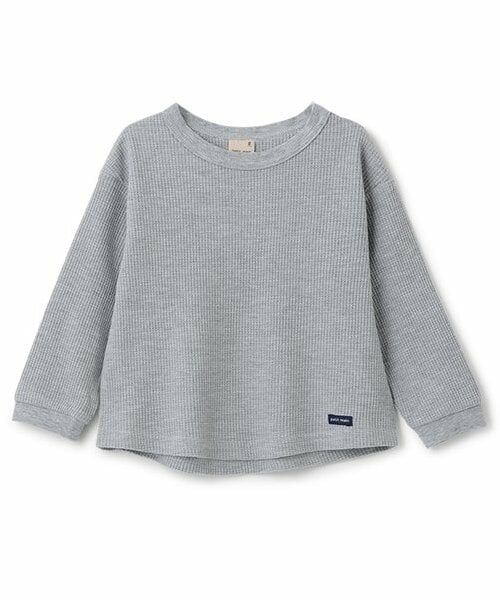petit main / プティマイン Tシャツ | 【GOODPRICE】ワッフル長袖Tシャツ（トップ グレー）