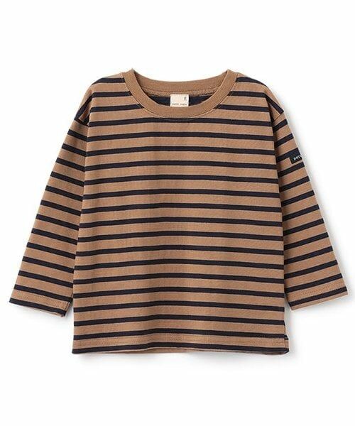 petit main / プティマイン Tシャツ | 【GOODPRICE】ボーダー長袖Tシャツ（キャメル）